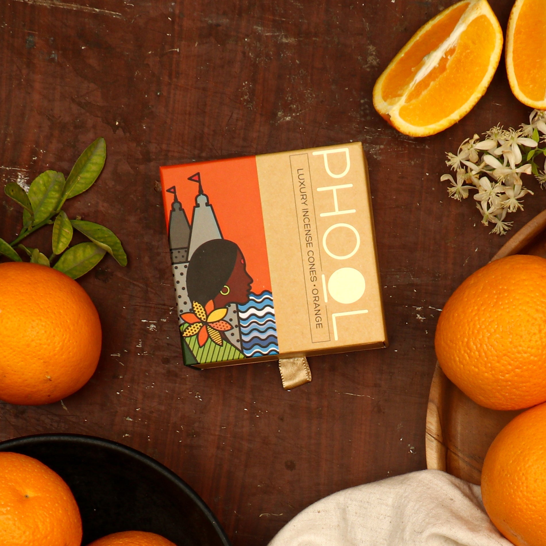 Phool Natural Incense Cones Orange - 40 Cones