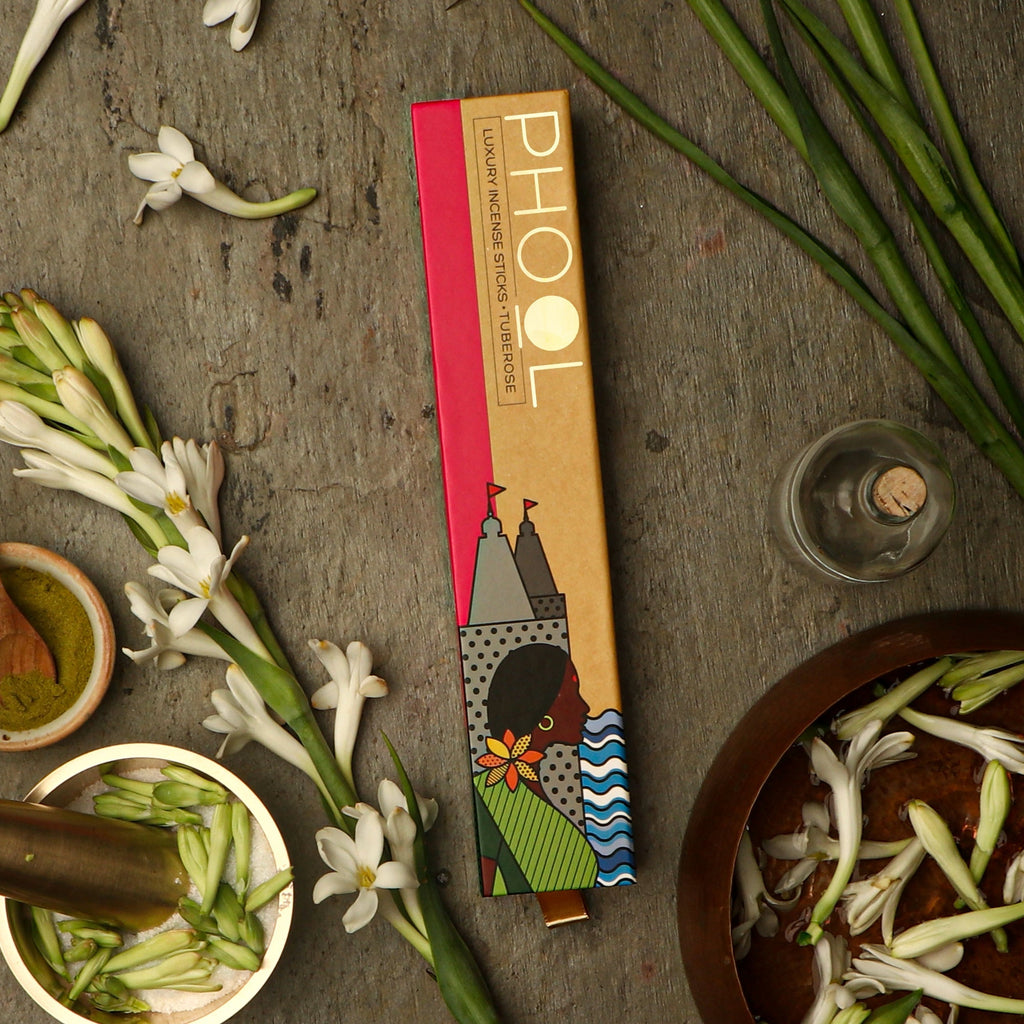 Phool Natural Incense Sticks Tuberose Bundle Packs
