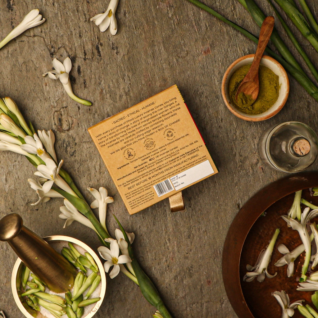 Phool Natural Incense Cones Tuberose - 40 Cones