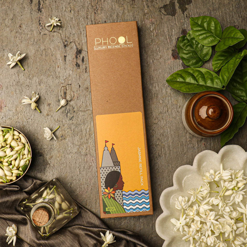 Phool Natural Incense Sticks Refill Pack Jasmine - 80 Sticks