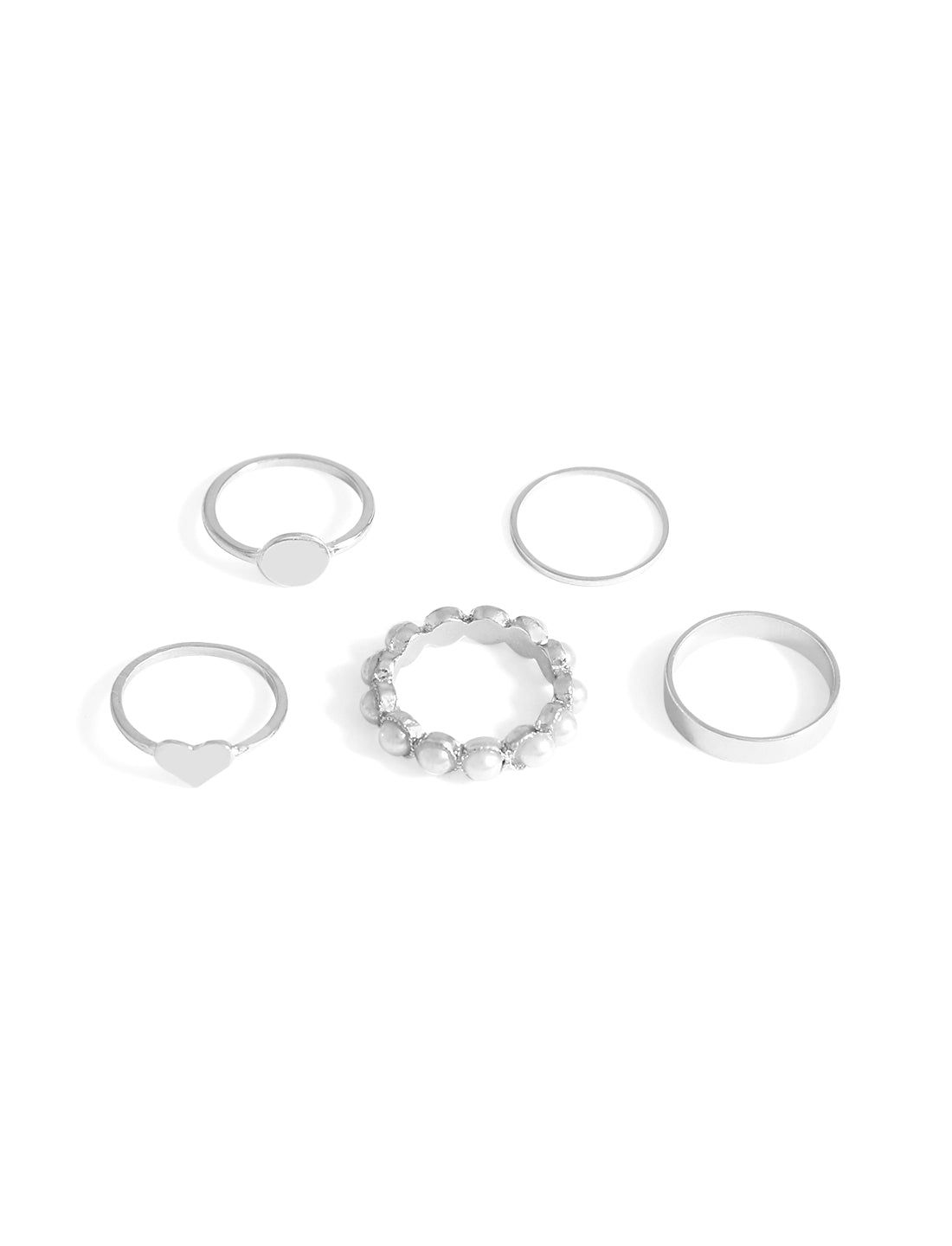 Silver-Plated Alloy Stylish Contemporary Stackable Ring - The Pari