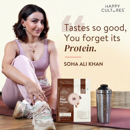 Happy Cultures 26g Tastiest Plant Protein| Chocolate, Almond Chunks & Ashwagandha