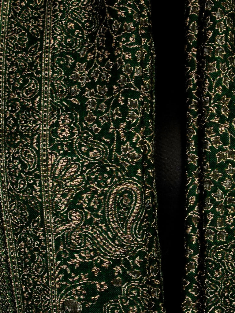 Weaving Mystery Handloom Pashmina Shawl-Kaani Zari - Green