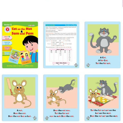 Jolly Kids Story Time Phonics Book Series 1 (Set of 10)| Short & Long Sound| Phonic Sound Stories Book for Kids Ages 4-8 Years