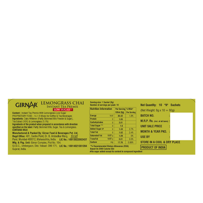 Girnar Instant Tea Premix With Lemongrass (Low Sugar)