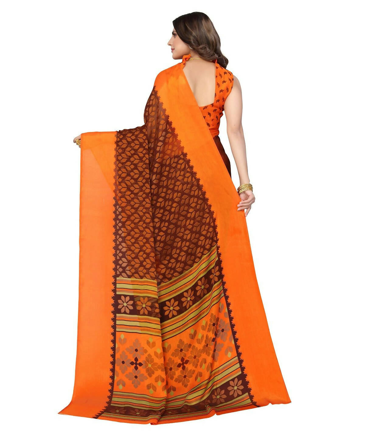 Vamika Maroon Chiffon Brasso Bollywood Style Woven Saree (ALIZA MAROON)