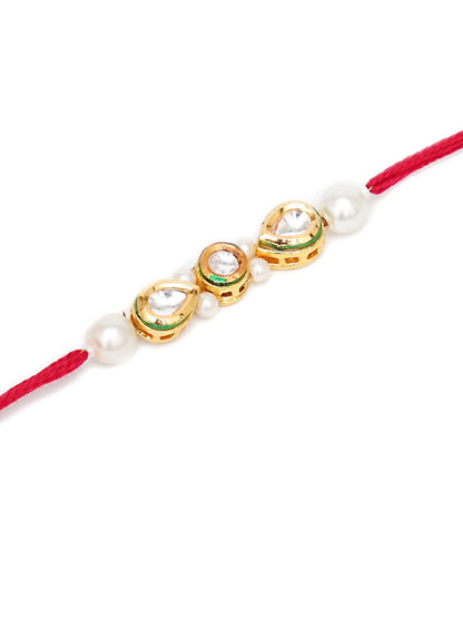 Designer kundan Rakhi - Ruby Raang