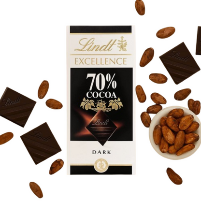 Lindt Excellence Dark 70% Cocoa Chocolate Bar and Lindt Excellence Dark 85% Cocoa Chocolate Bar