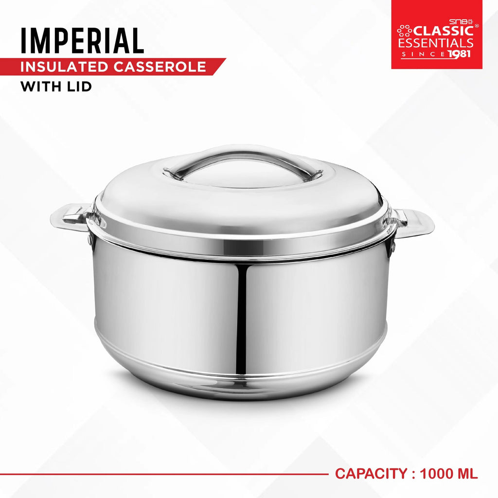 Classic Essentials Imperial Stainless Steel Double Wall Insulated Casserole 1000ml