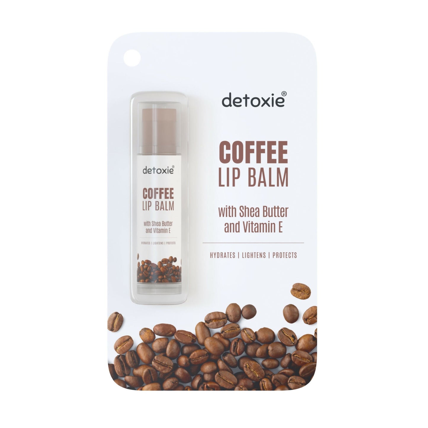 Detoxie Lip Balms Coffee & Cocoa Vanilla With Shea Butter Vitamin E and Liquorice
