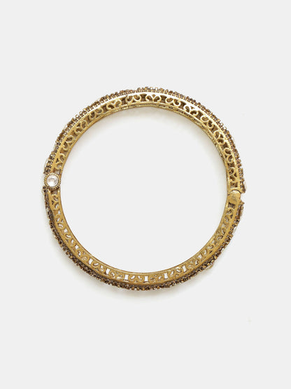 Ruby Raang 22k Gold Polished Kundan Bracelet