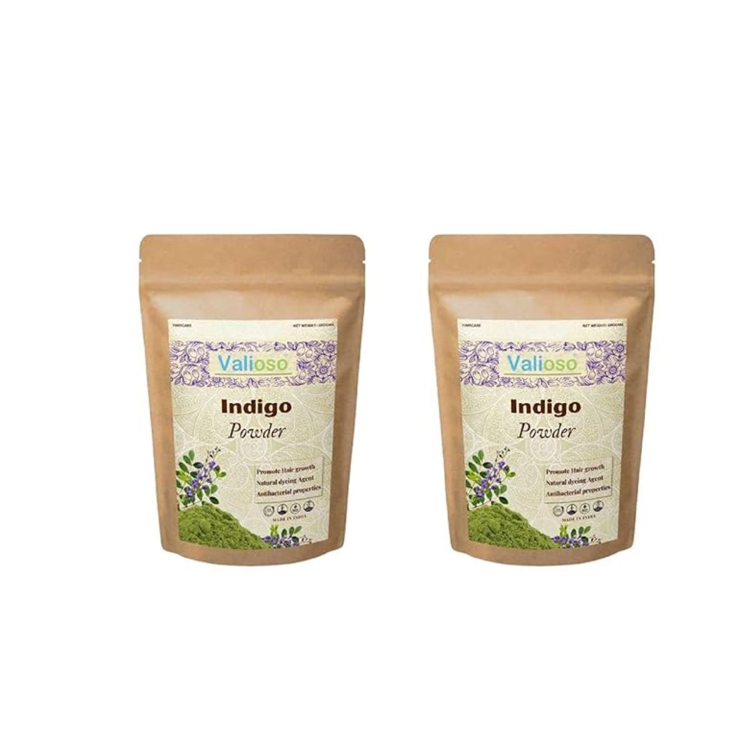 Valioso Organic Indigo Powder For Natural Hair Colour - 100 gms (Pack of 2)