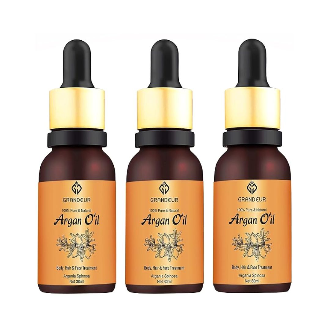 Grandeur Pure & Natural Moroccan Argan Oil - 30 ml (Pack of 3)
