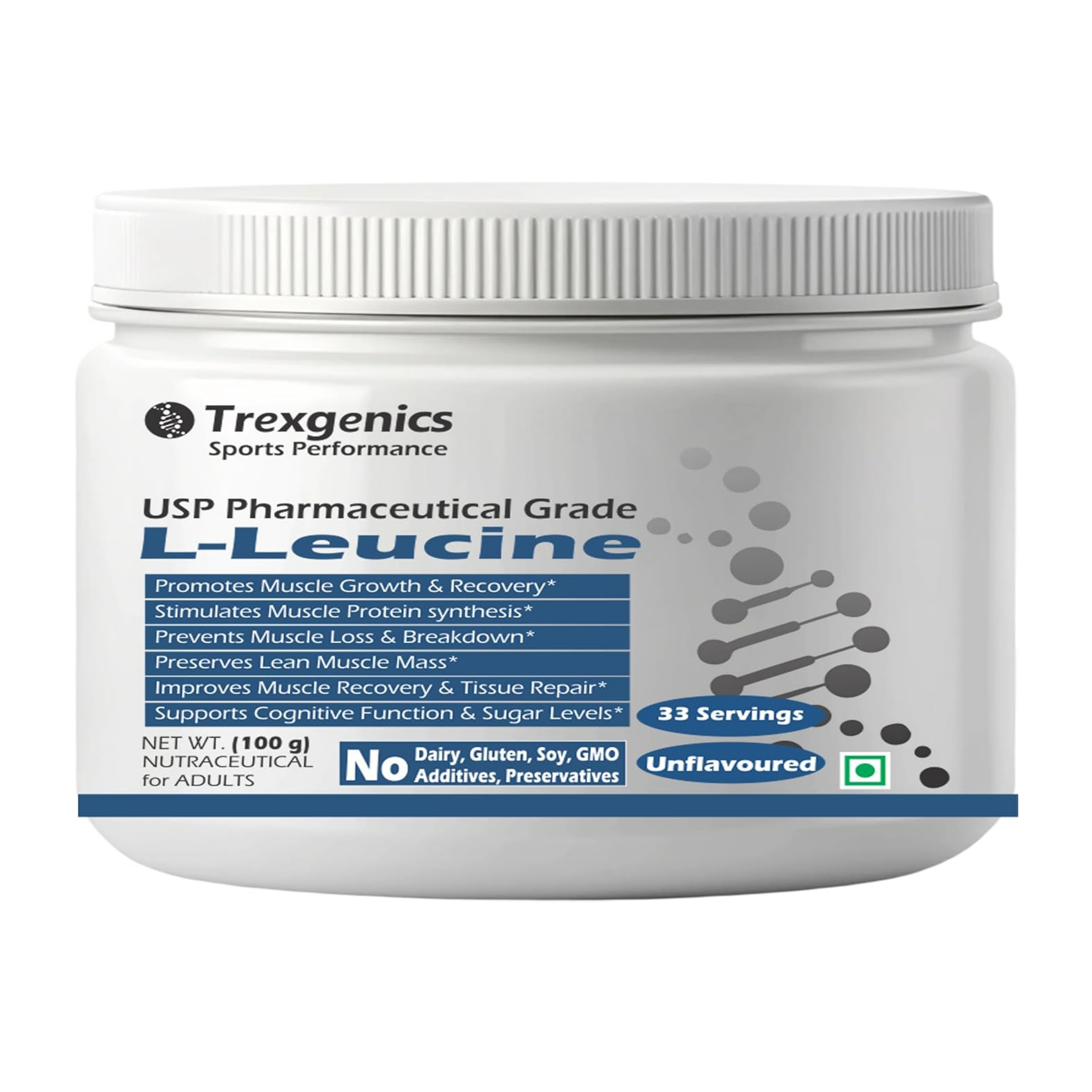 Trexgenics HMB CALCIUM PURE POWDER - 33 SERVINGS (ÃŸ-Hydroxy ÃŸ-Methylbutyrate Calcium), Lean Muscle Mass, Strength, Exercise Performance (100 GRAM)
