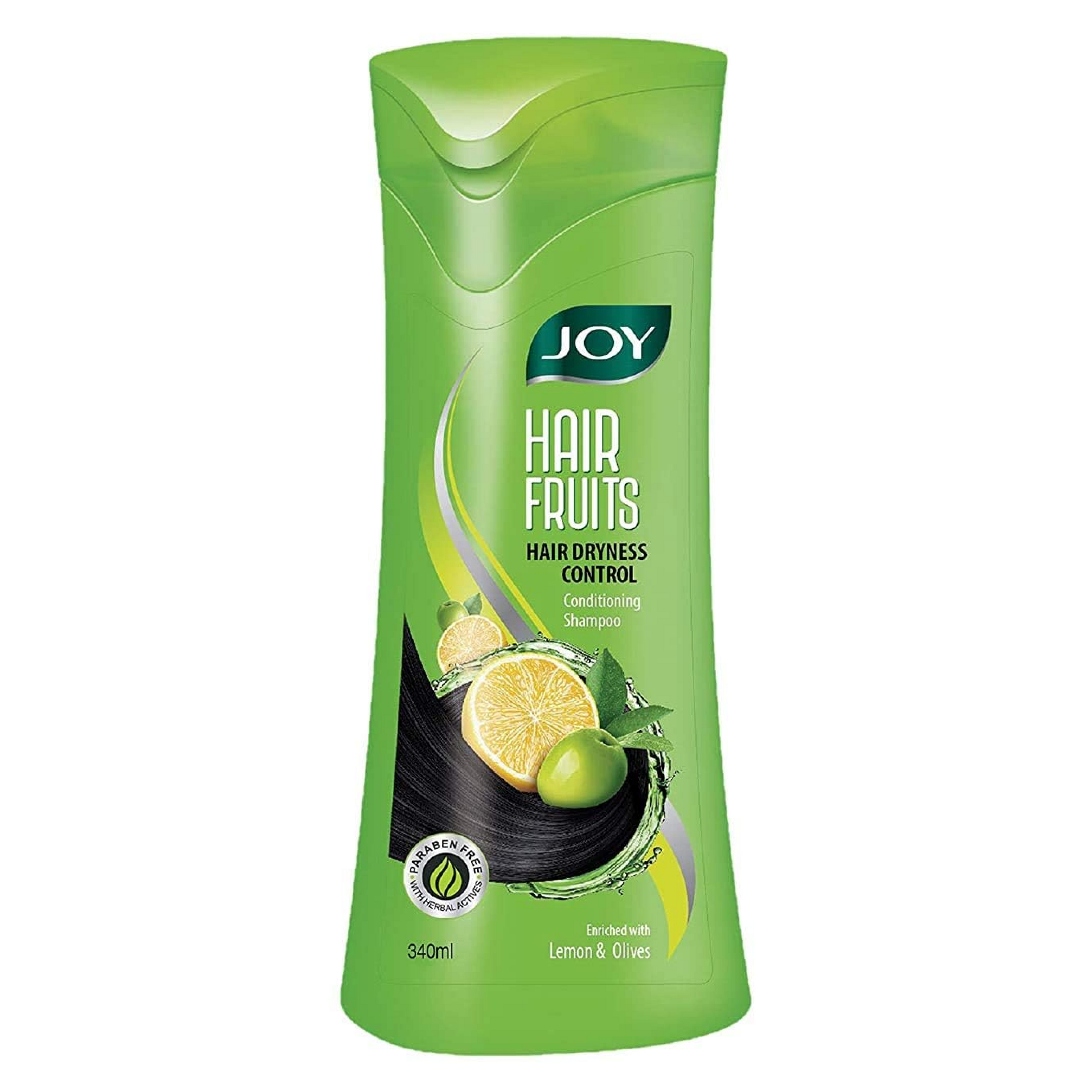 Joy Hair Fruits Hair Dryness Control Conditioning Shampoo Enriched with Lemon & Olives, 340 ml