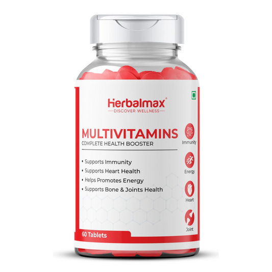 Herbal max Multivitamins Tablets for Men and Women with Zinc, Vitamin C, Vitamin D3, Multiminerals and Ginseng Extract, Enhances Energy, Stamina & Immunity - 60 Tablets