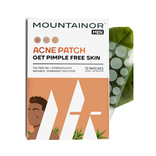 MOUNTAINORÂ® Acne Pimple Patch For Men - Hydrocolloid + Tea Tree Oil Potent Spot Cover, Fast Breakout Healing, Overnight Removal Of Acne Gunk, Waterproof Invisible Patches, Safe & Certified 72 Patches.