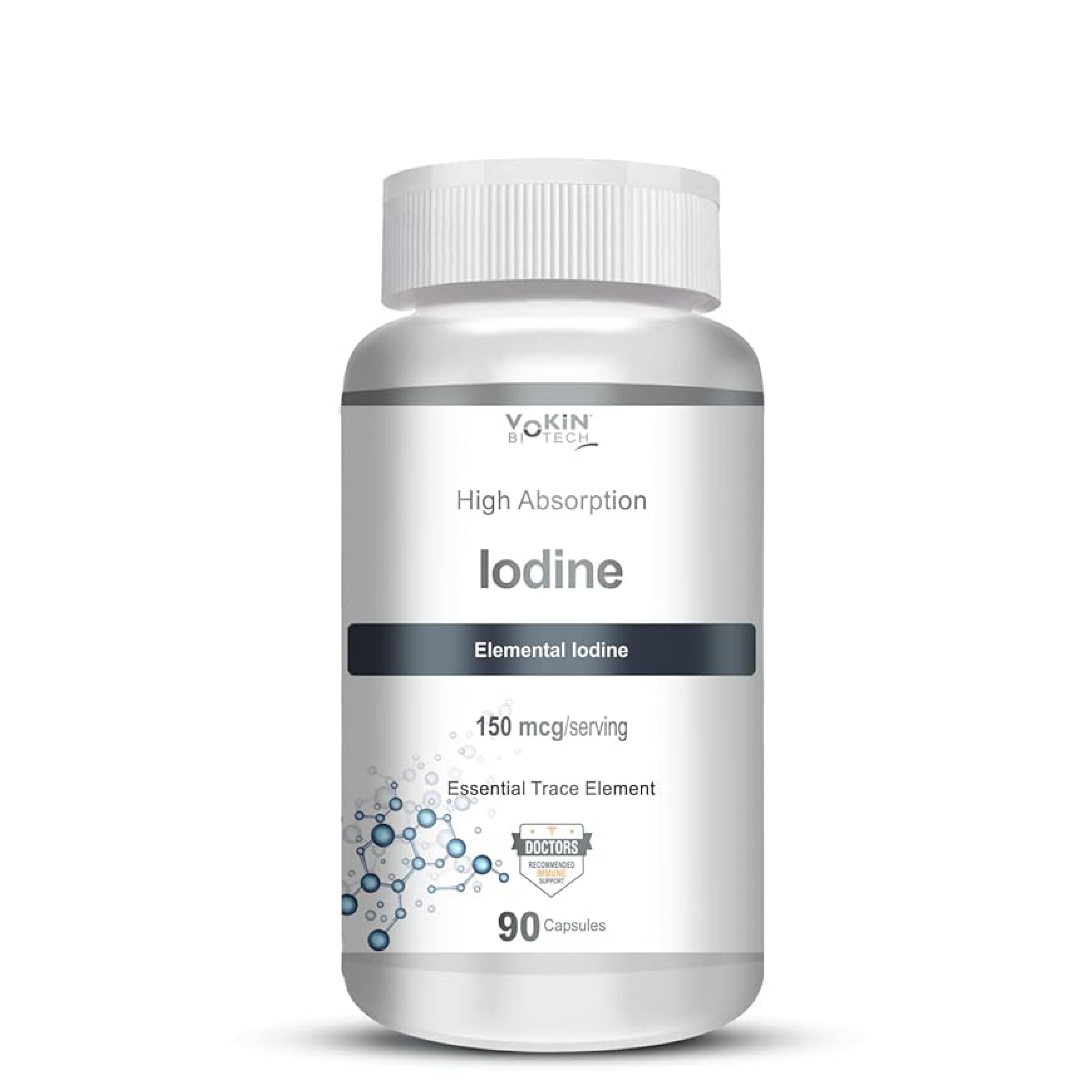 Vokin Biotech Iodine | Supplement to Support The Thyroid and Maintain Healthy Cellular Metabolism | 90 Veg Capsules