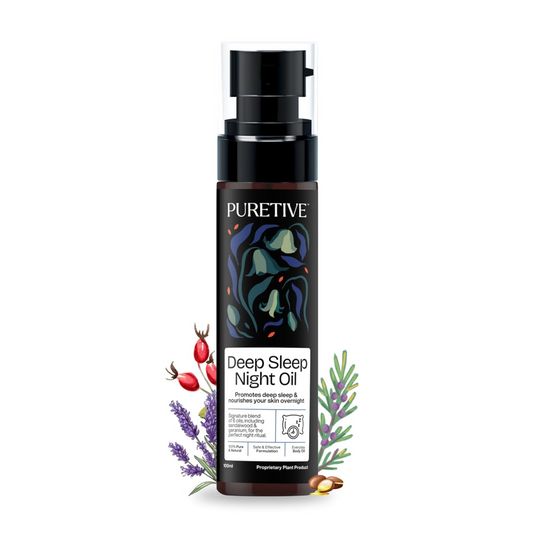 Puretive Deep Sleep Night Oil | Signature Blend of Essential Oils| Promotes a Good Night's Rest | Calms a Restless Mind & Body | Softens & Nourishes Skin | Pure Oil for Bedtime Anxiety Relief | 100ml