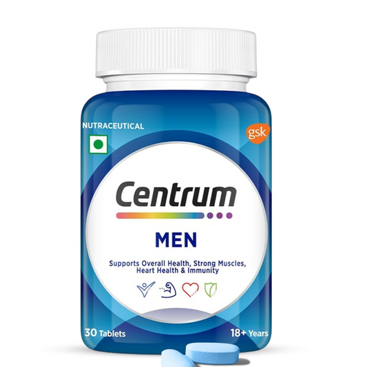 Centrum Men Tablet, World'S No.1 Multivitamin With Grape Seed Extract, Vitamin C & 21 Other Nutrients For Overall Health, Strong Muscles & Immunity (Veg) 30S, 43 Grams