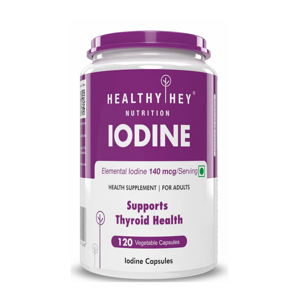 HealthyHey Nutrition Iodine | Supplement to Support The Thyroid and Maintain Healthy Cellular Metabolism* | 120 Veg Capsules