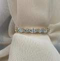 0.70 Carat Lab Grown Diamond Wedding Band, 14K Gold Marquise and Round Cut Ring