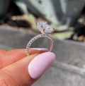 Hidden Halo Moissanite Engagement Diamond Ring 14K Gold Ring Promise Ring Unique Moissanite Wedding Ring 3 CT Radiant Cut Solitaire Rings