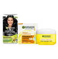 Garnier Skin Naturals, Day Cream, Bright Complete Vitamin C Serum Cream, 45 g & Garnier, Hair Colouring Creme, Long-lasting Colour, Shade: 1 Natural Black, 70ml + 60g