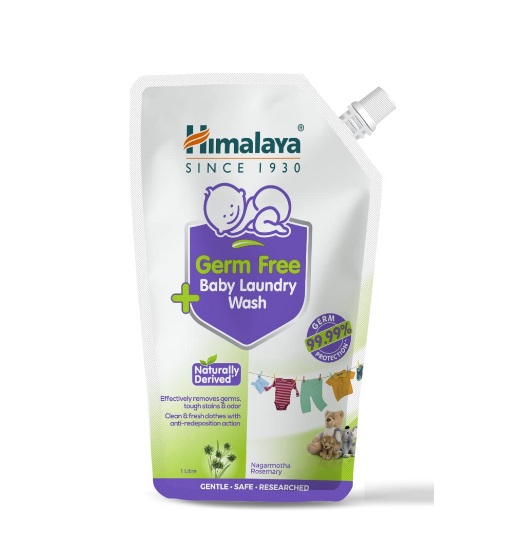 Himalaya Germ Free Baby Laundry Detergent Liquid 1 L (Refill Pouch) | Plant Based Cleansers & Biodegradable Ingredients | Dermatologically Tested