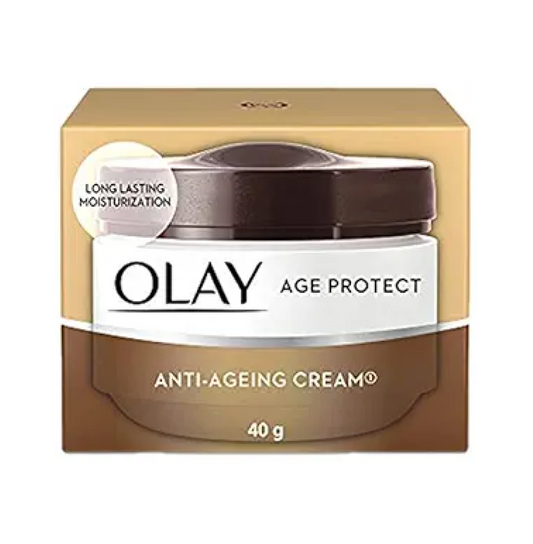 Olay Age Protect |with Salicylic Acid, Aloe Vera Extract, BHA |Stimulates skin's renewal process, gives radiant, younger looking skin |Suitable for Normal, Dry, Oily & Combination skin |40 gm