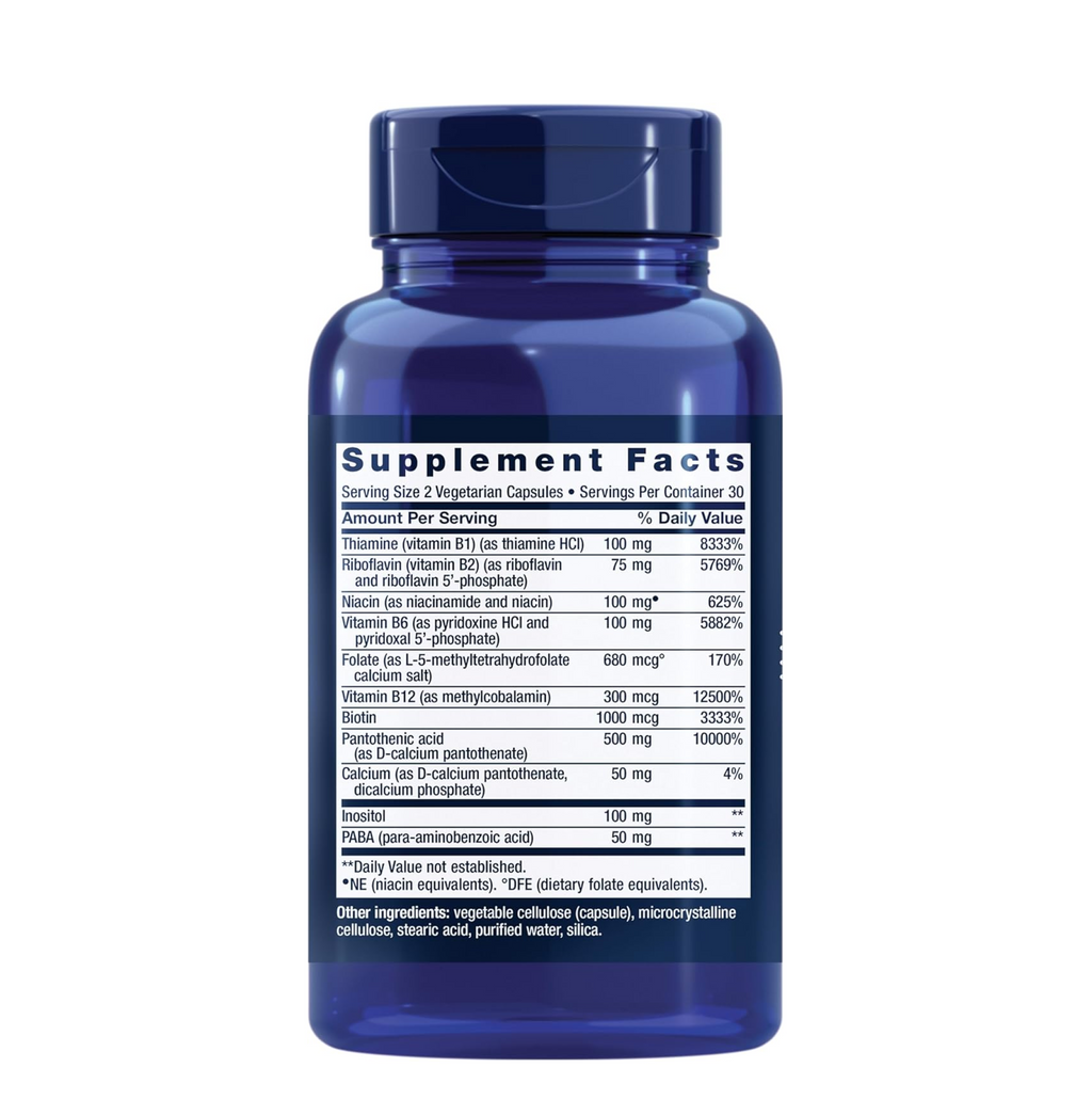 Life Extension BioActive Complete B-Complex, Heart, Brain and Nerve Support, Healthy Energy, Metabolism, Complete B Complex, 60 Vegetarian Capsules
