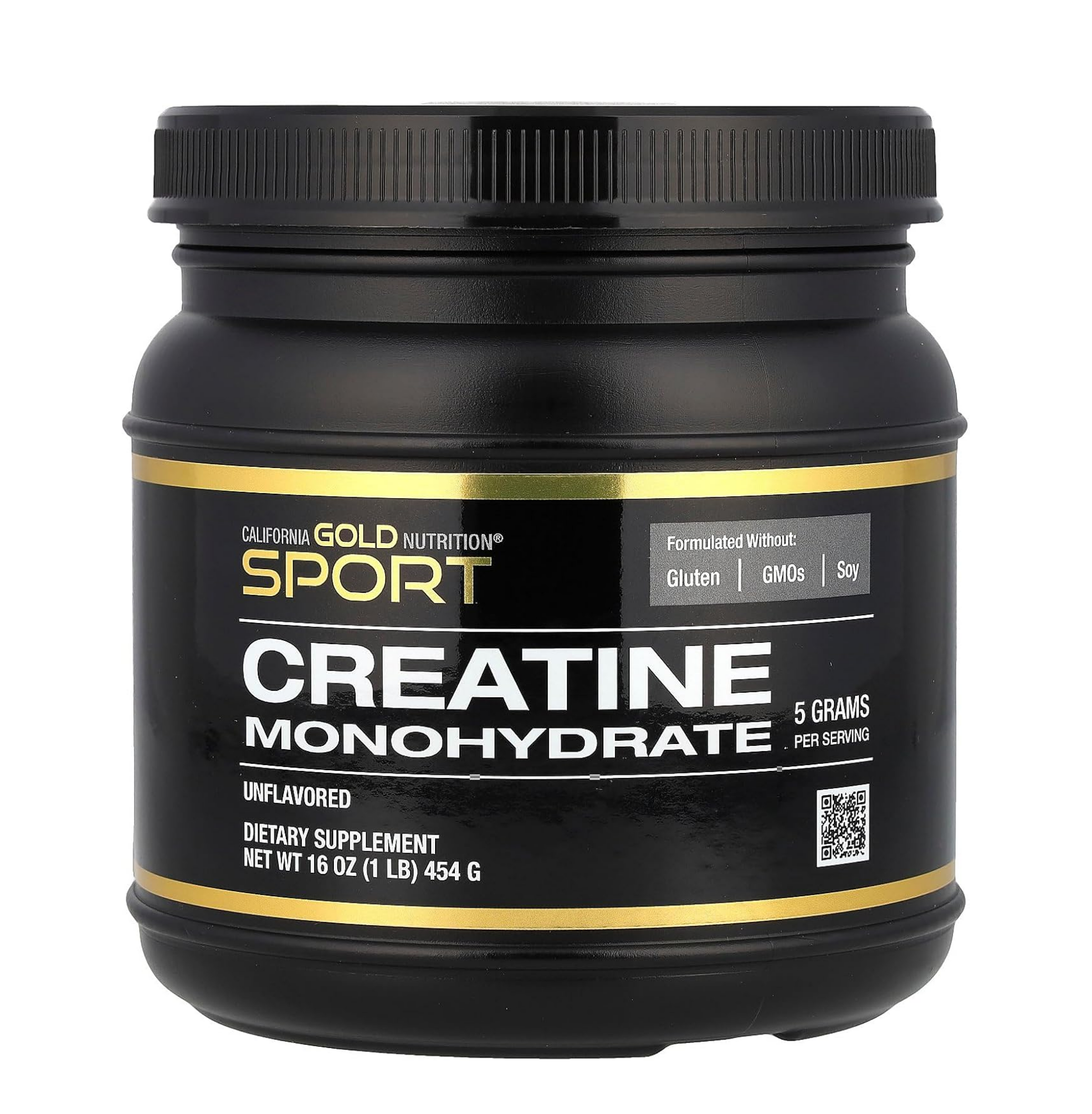 California Gold Nutrition, Creatine Powder, Micronized, Muscle and Strength Support, Creatine Monohydrate, No Gluten, No GMOs, No Soy, Unflavored, 16 oz (454 g)