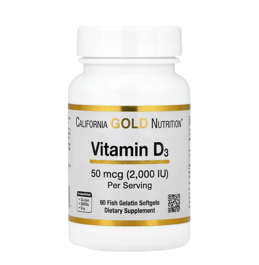 California Gold Nutrition Vitamin D3, 50 mcg (2,000 IU), 90 Fish Gelatin Softgels