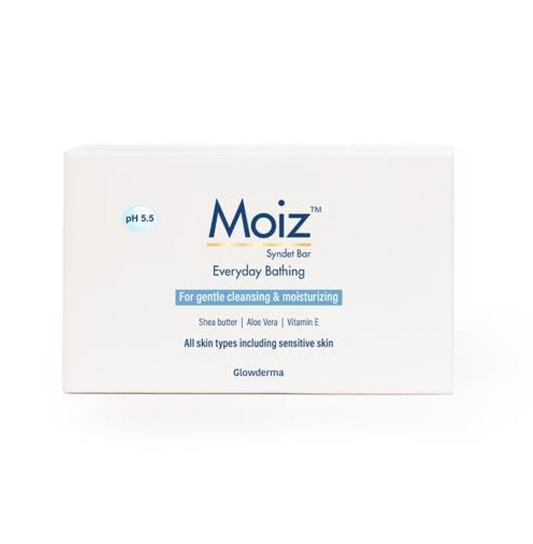 Moiz Syndet Bathing Bar | pH 5.5 | With Shea Butter, Aloe Vera & Vitamin E | Paraben & Cruelty-Free - 75gm