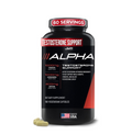 Alpha JYM Testosterone Support | Male Vitality, Health Optimization, Ashwagandha, Fenugreek, Eurycoma, Damiana, Quercetin, DIM | JYM Supplemental Science | 180 Vegetarian Capsules