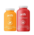 Arth Fatigue Suppot Gummies with Ferrous Ascorbate (Iron) & Mood Support Tablets for Emotional Wellness & Mood Balance | Vegan, Non-GMO | 30 Each | Mind and Body Combo