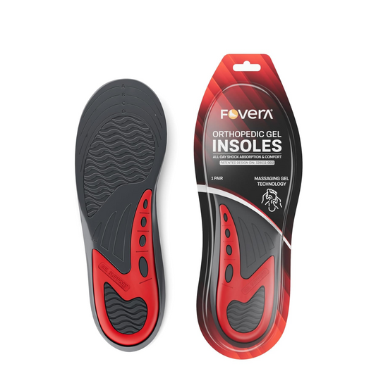 FOVERA Gel Insole for Shoes Men | Dual Gel Technology for All Day Comfort | Trimmable Sole for Walking, Running, Sports, Formal and Safety Shoes (Male, Pack of 1 Pair)