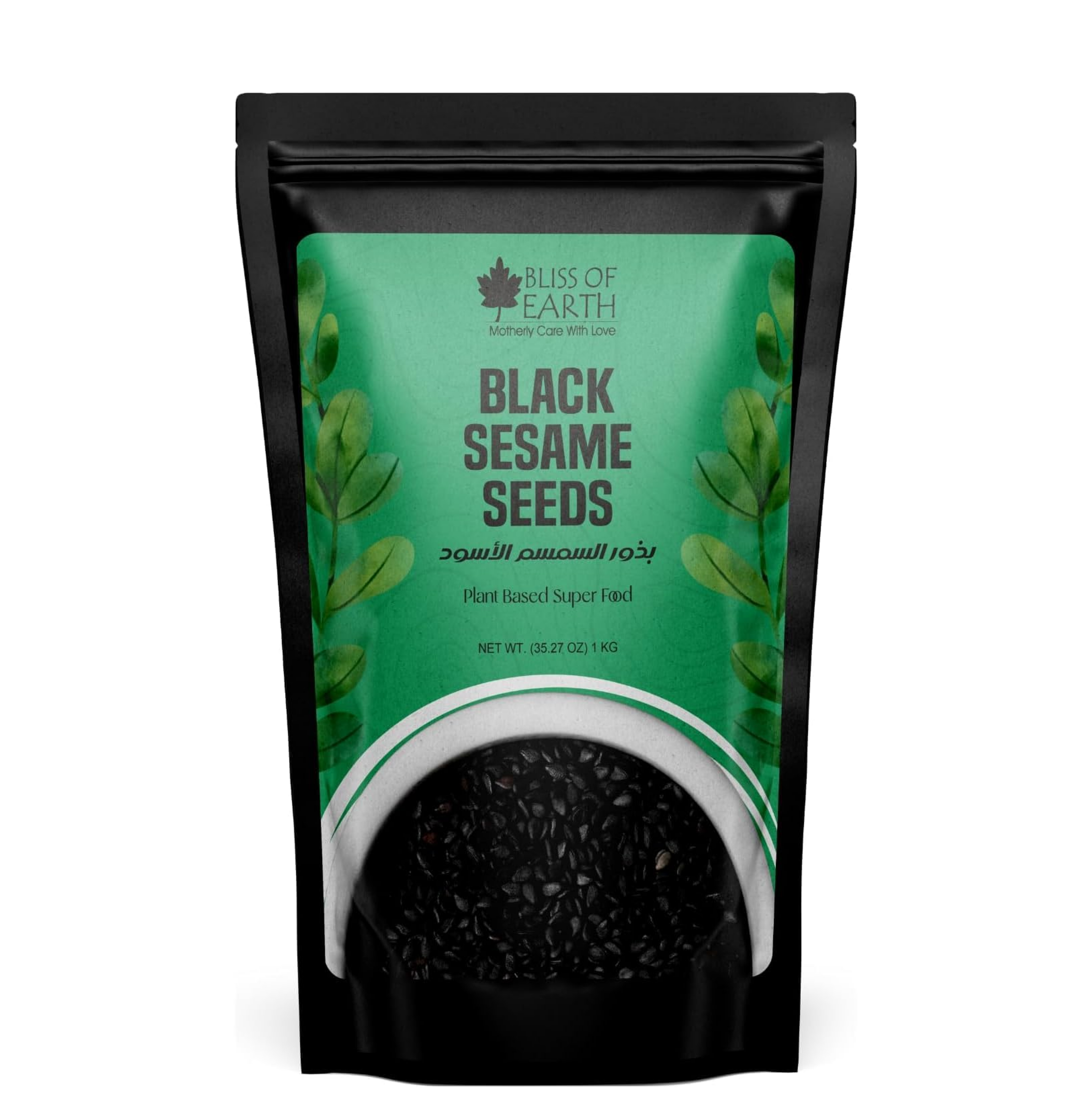 Bliss of Earth 1kg unhulled Black Sesame Seeds, Kaale Til, Fresh & Organic Fully Fiber Rich Great for Cooking & Baking