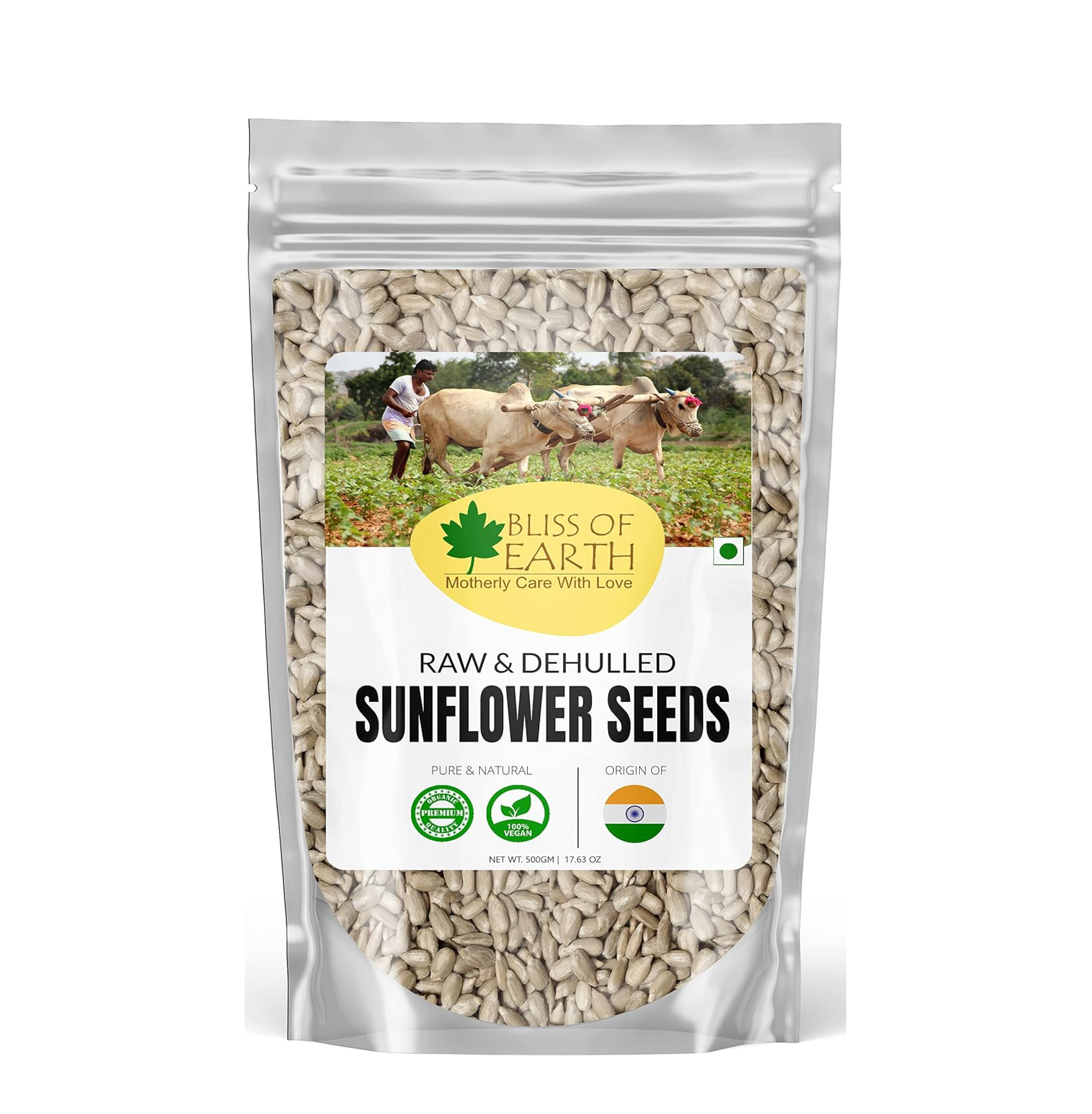 Bliss of Earth Dehulled Sunflower Seeds 500gm For Eating & Weight Loss, Naturally Organic Superfood