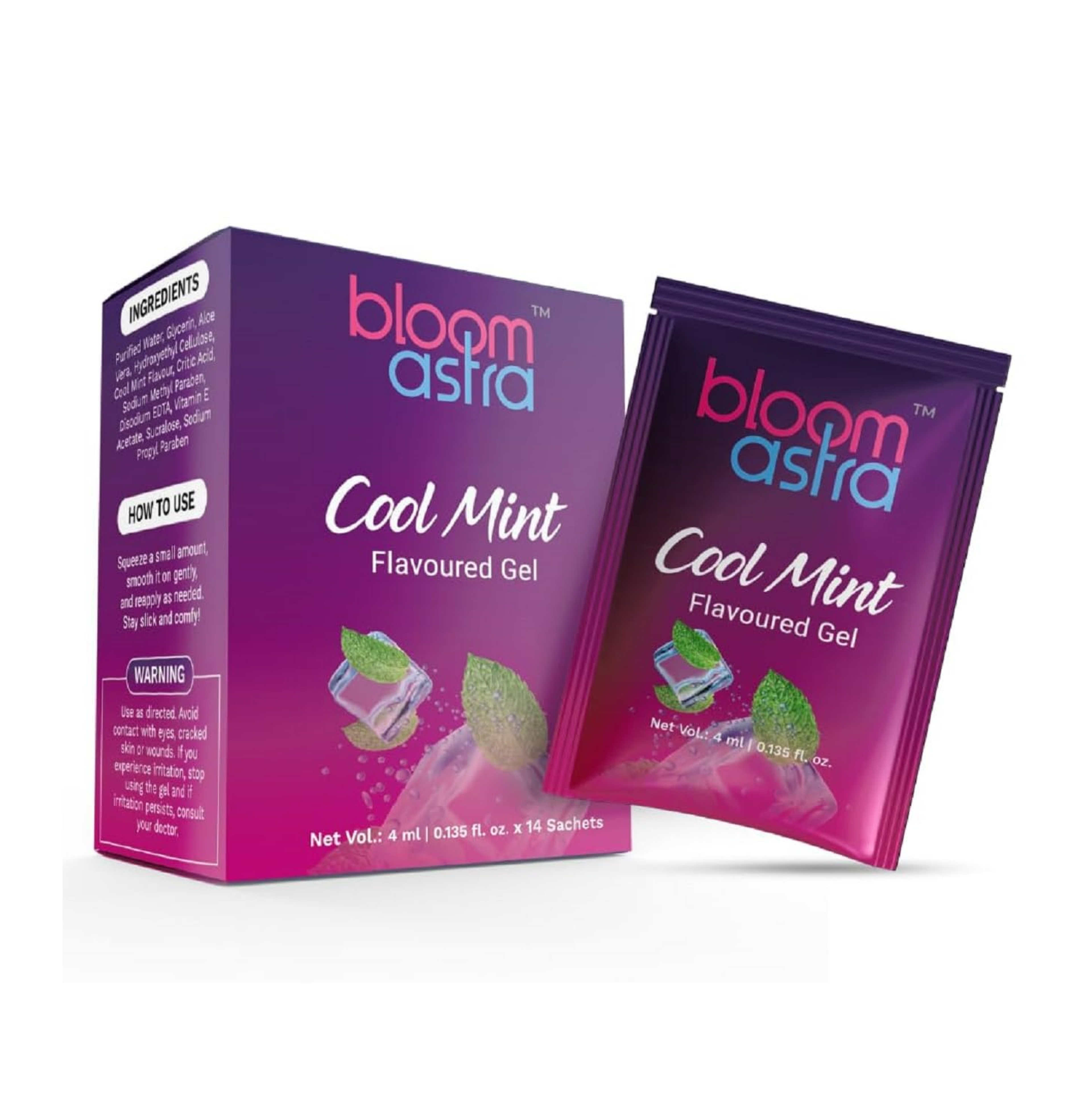 Bloomastra Massage Gel for Thrilling Vibe | Cooling & Warming Gel for Men & Women (Cool Mint, Pack of 9)