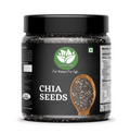 Go Vegan Raw Chia Seeds - 250 Gram Jar Pack | Omega 3 and Fibe Seeds for Weight Management | Rich in Calcium, Protein & Fibre