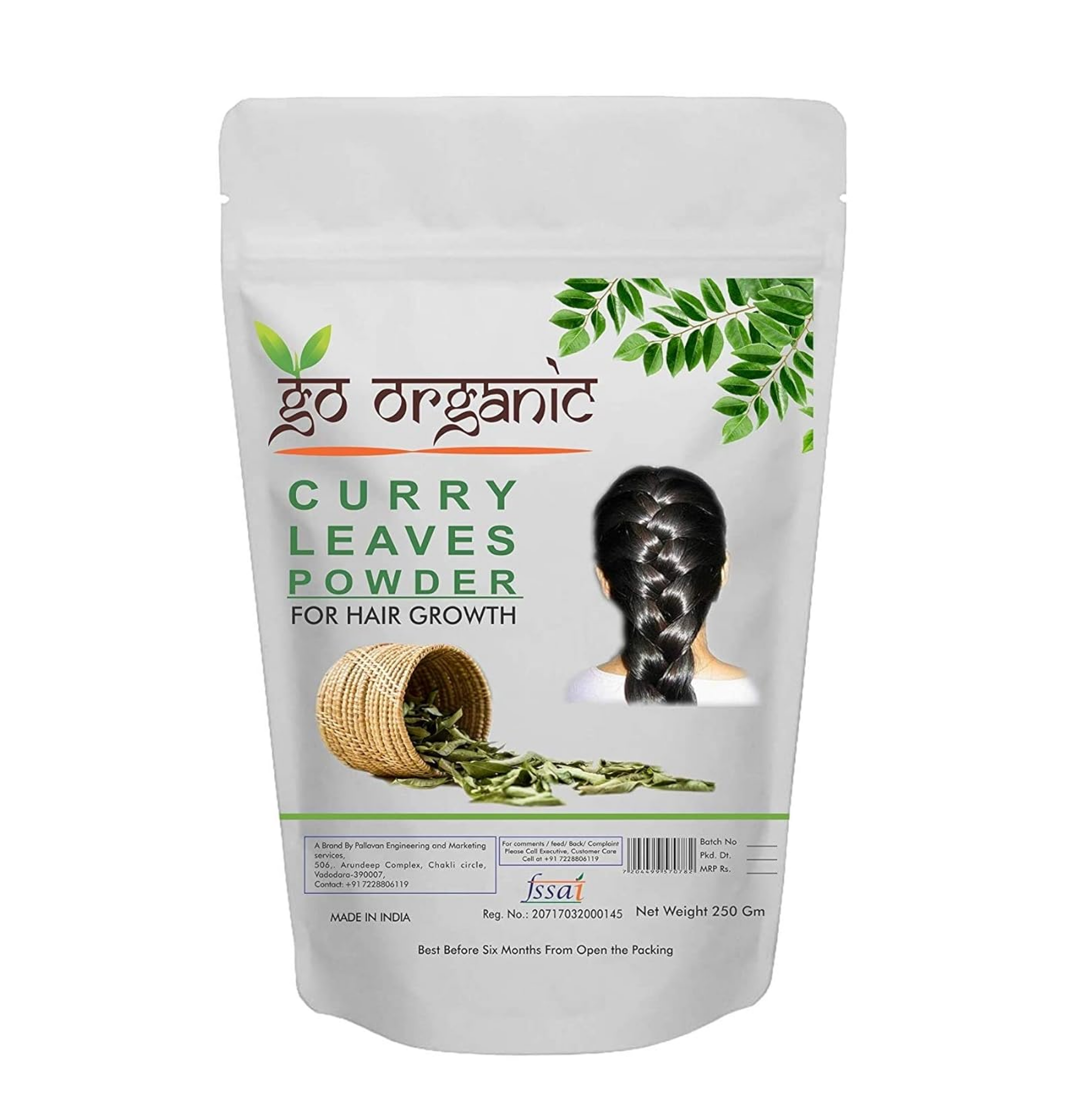 Go Organic Curry Leaves Powder Curry Leaves To Grow Long, Strong And Shiny Hair (250 Grm)