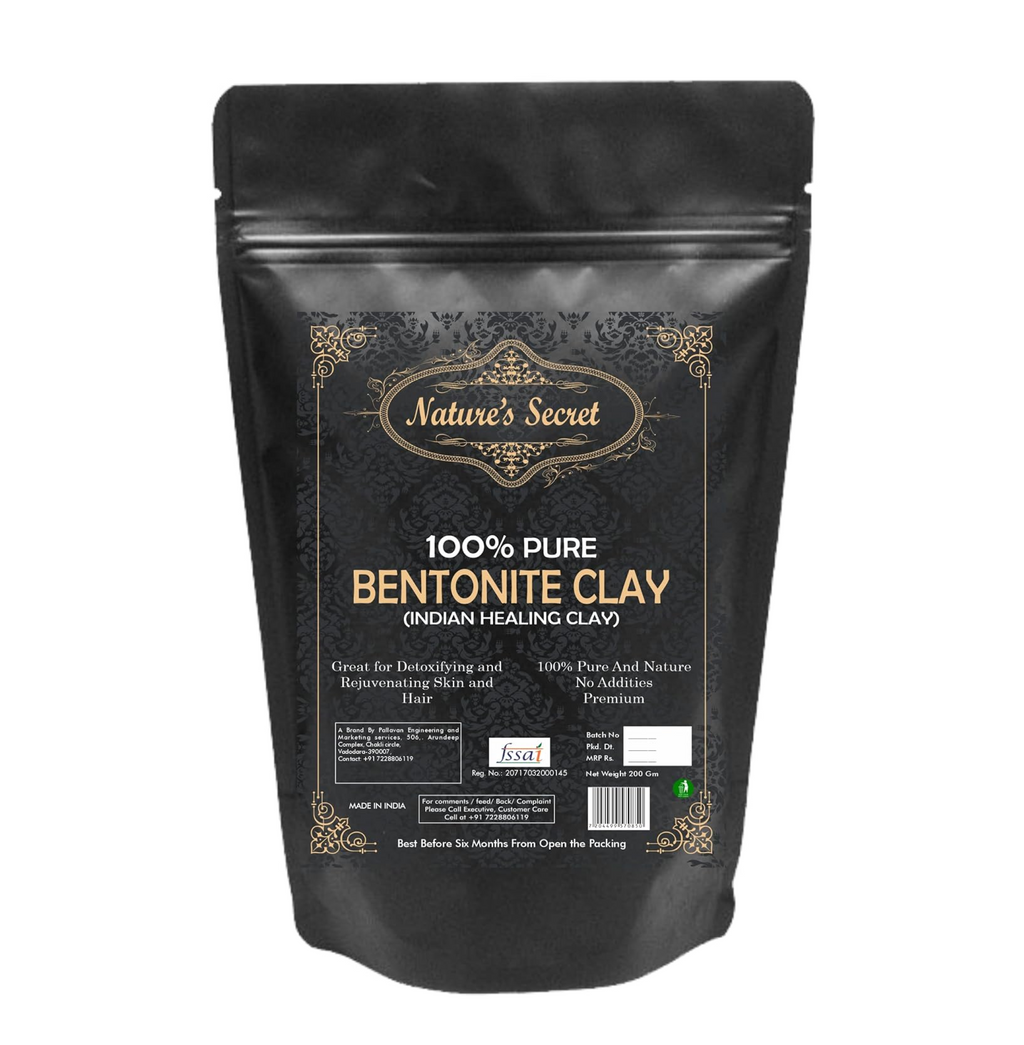 Nature's Secret Bentonite Clay Powder Organic for Clay Mask Detox, Brown, 250 g