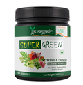 Go Organic Super Green powder Supergreens Raw Plant-Based Nutrition, Organic Spirulina, Chlorella, Acerola & Other Alkalizing And Antioxidant Fruits & Vegetables, Lemongrass & Stevia 300Gm