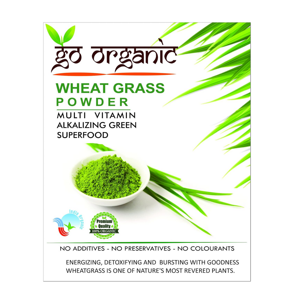 Go Organic Wheat Grass Powder Greens, Detox, Immune Support, Alkalize, whole leaf powder, vitamin K, Gluten Free, GMO Free, Kosher, wheatgrass 150g