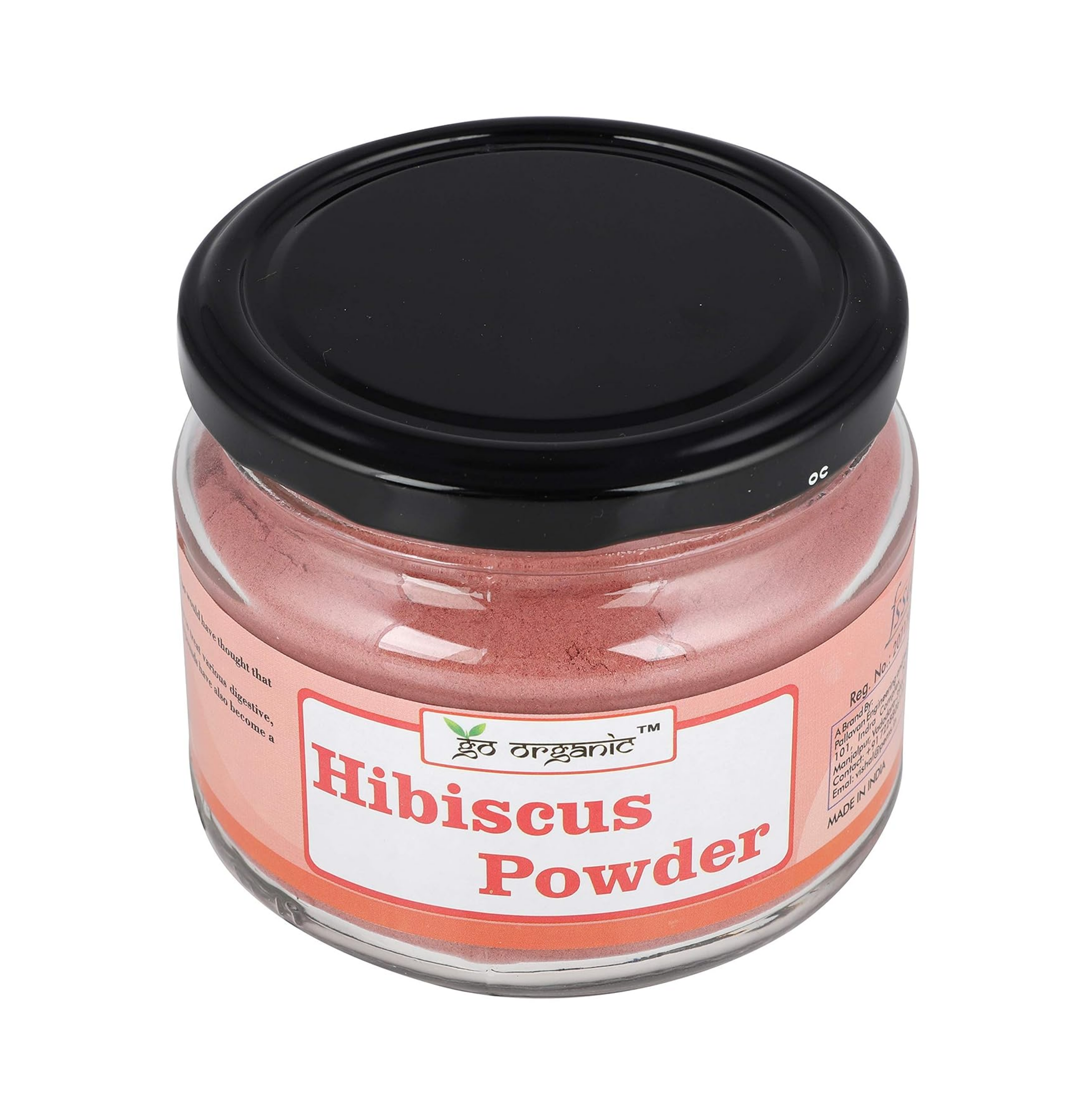 Go Organic Hibiscus Powder For Skin And Hair - 150 g(Glass Jar Packing)