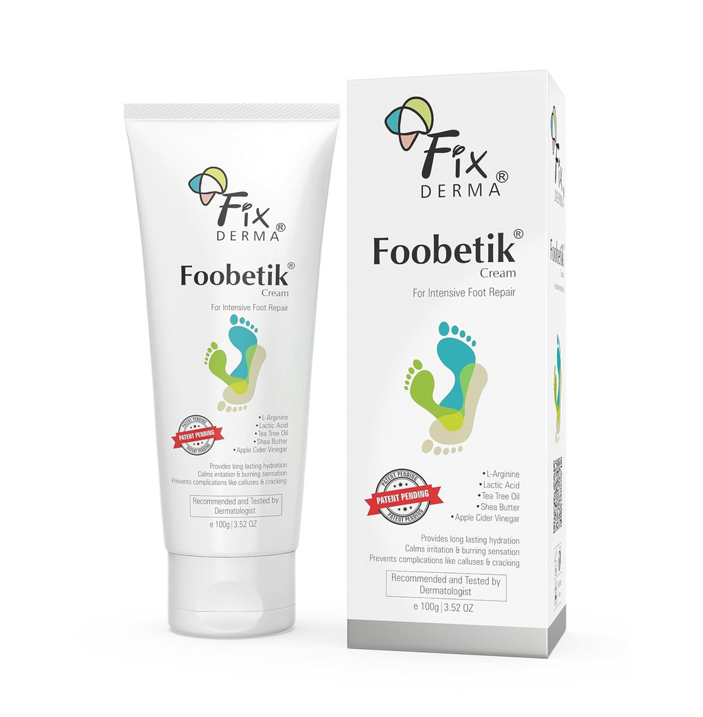 Fixderma Foobetik Cream, Foot cream, Foot care, For Dry & Cracked Feet, Moisturizes & Soothes Feet, Heel Repair, For Calloused, or Chapped Skin, Paraben Free 100gm