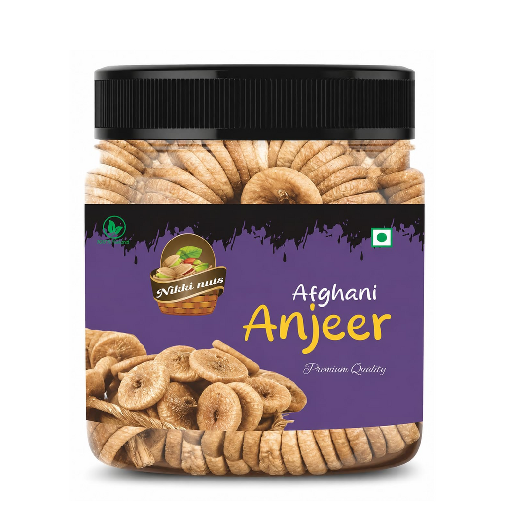 NIKKI NUTSS Premium Afghani anjeers Dry Fruit 200 Gram | Natural Figs & Dried Fig Rich in Vitamins, Fiber, Calcium & Iron Ideal for Healthy Snacking Dieting & Breakfast Non-GMO, Low Fat 200 Gram