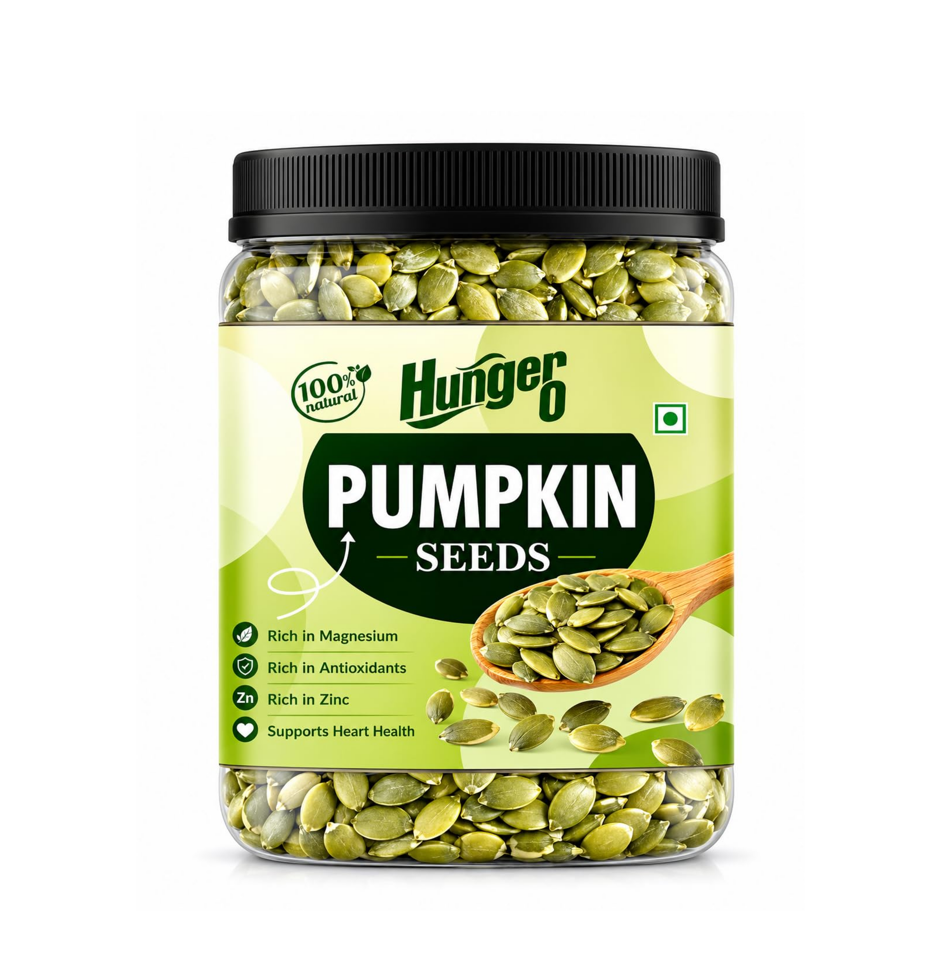 Hunger 0 Raw Premium Pumpkin Seeds (Kaddu Seeds) | Natural Pepitas for Snacking, Baking & Cooking | Protein & Fiber Rich Superfood | Healthy Diet Snack | Immunity Support Seeds