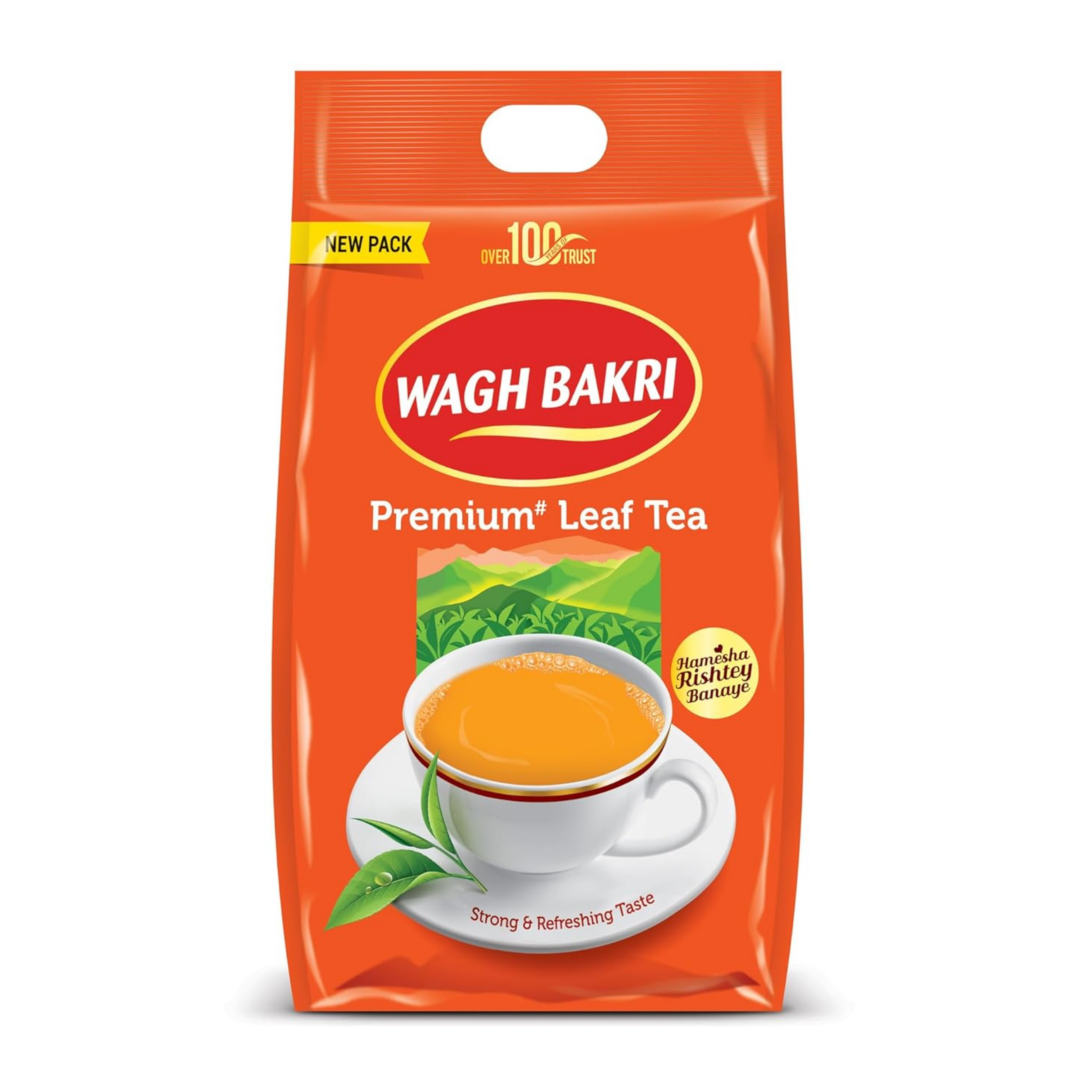 Wagh Bakri Premium Tea | Black | Assam Blend | Kadak Chai | Aromatic Chai Patti | Rich & Bold Flavour | Lingering Taste & Kesari Golden Hue | Loose Leaf Tea | 1 Kg